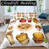 3D American Fast Food Duvet Cover Set Full Size Pizza Hotdog Comforter Cover Hamburger Bedding Set French Fries Quilt Cover026