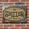 Shitter Metal Sign 8x12 Inches, Funny Bathroom Wall Art & Humorous Toilet Sign for Restroom, Man Cave & Home Bar Decor, Unique R