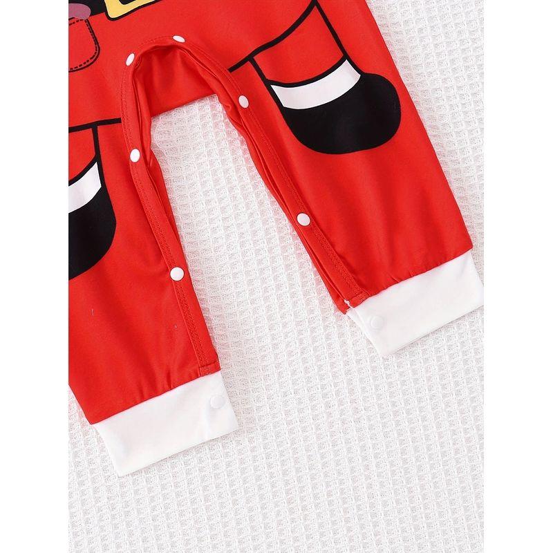Foreign Trade Ins Newborn Baby Boys and Girls Santa Claus Print Long-Sleeve Open-Crotch Romper Holiday Style