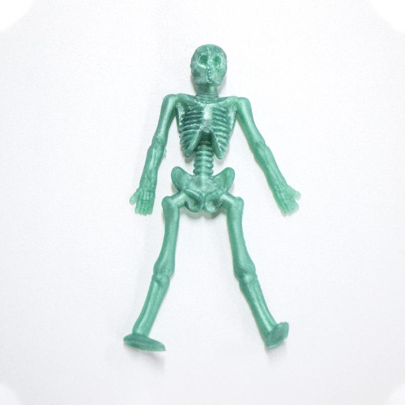 Tpr Soft Rubber Elastic Telescopic Little Zombie Skeleton Man Halloween Trick Funny Toy