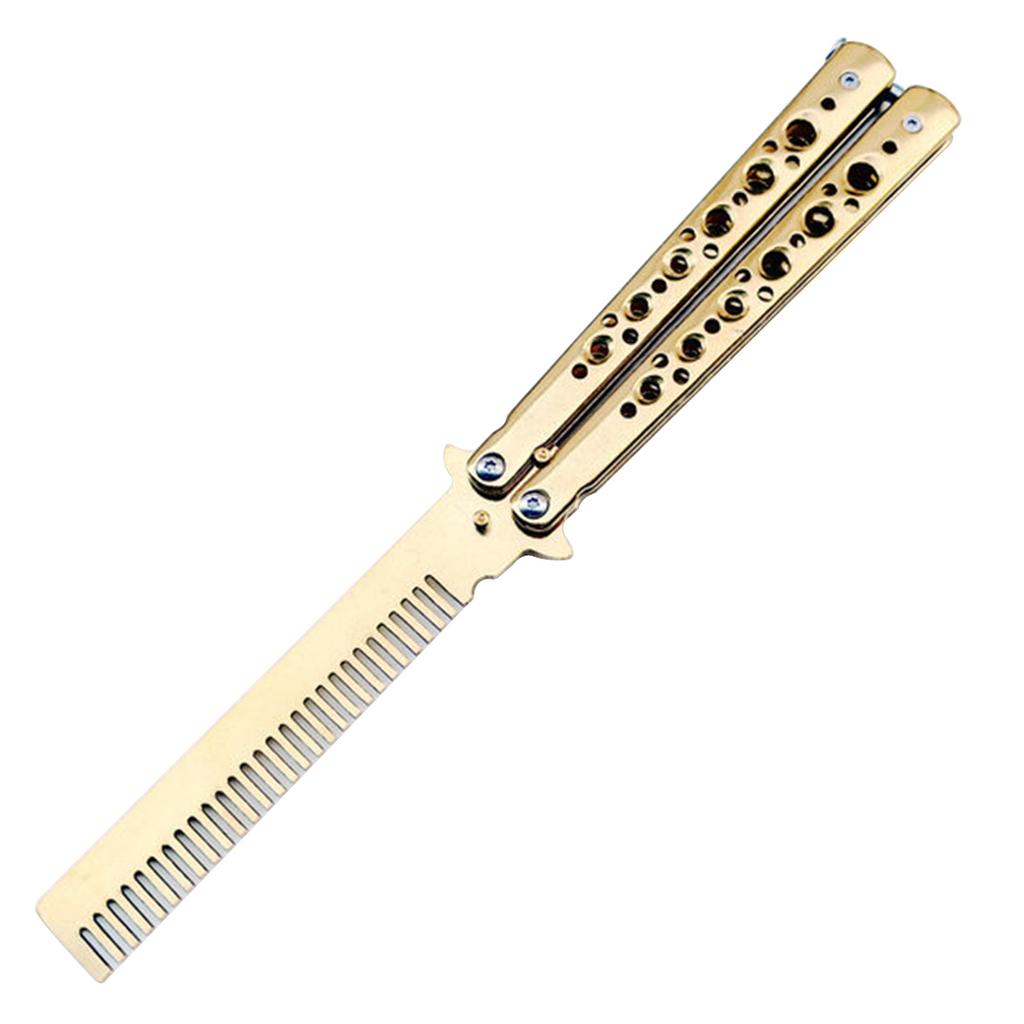 Butterfly Combs Stainless Steel Folding Training Practice Combs Hair Styling Tools For Sport Outdoor Use