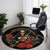 1pc Death Roses Office Round Area Rug, Under Office Chairs Bedroom Living Room Home Decor, Room Deco