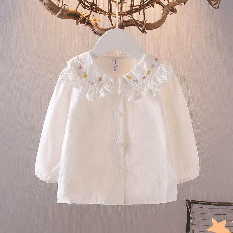 

Trendy Korean Style Long Sleeve Baby Girls Clothing Set For Winter Seasons White Shirt,73cm