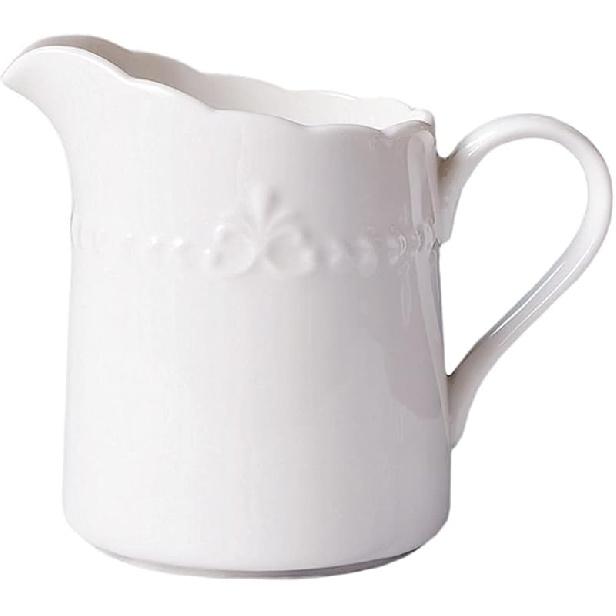 Sizikato White Porcelain Pitcher with Handle, 8 Oz Creamer Pitcher. 8 oz