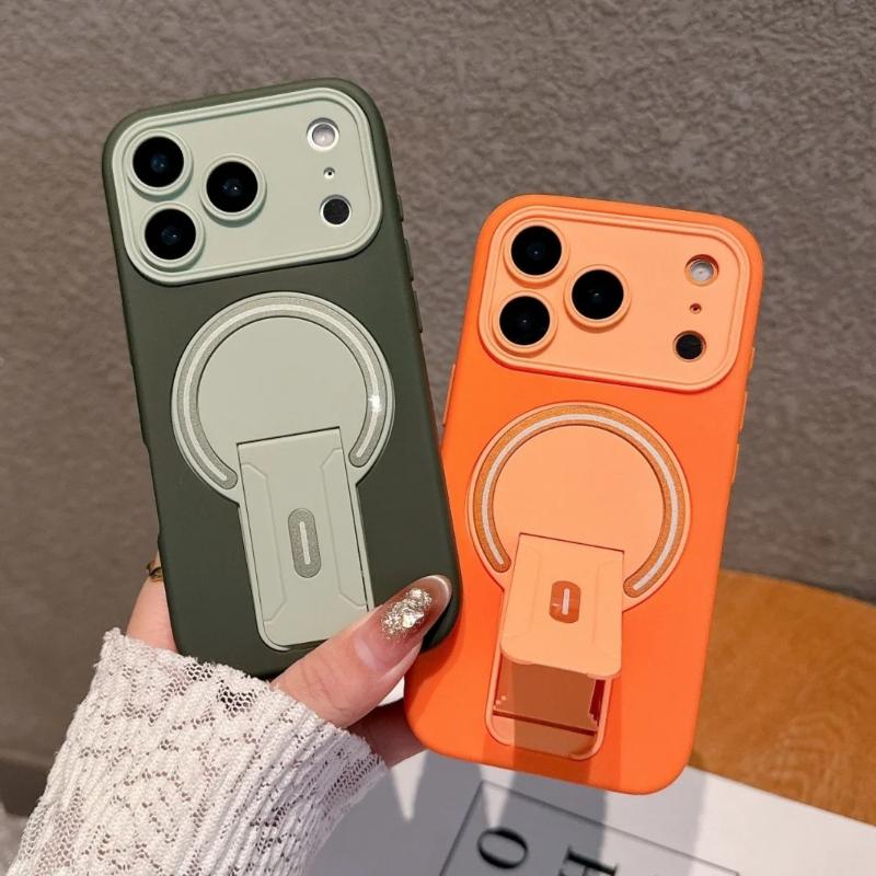 Instantly Turn Big Window For Magsafe Phone Case For iPhone 17 16 15 14 13 12 Pro Max Plus Fold Stand Bracket Shockproof Cover