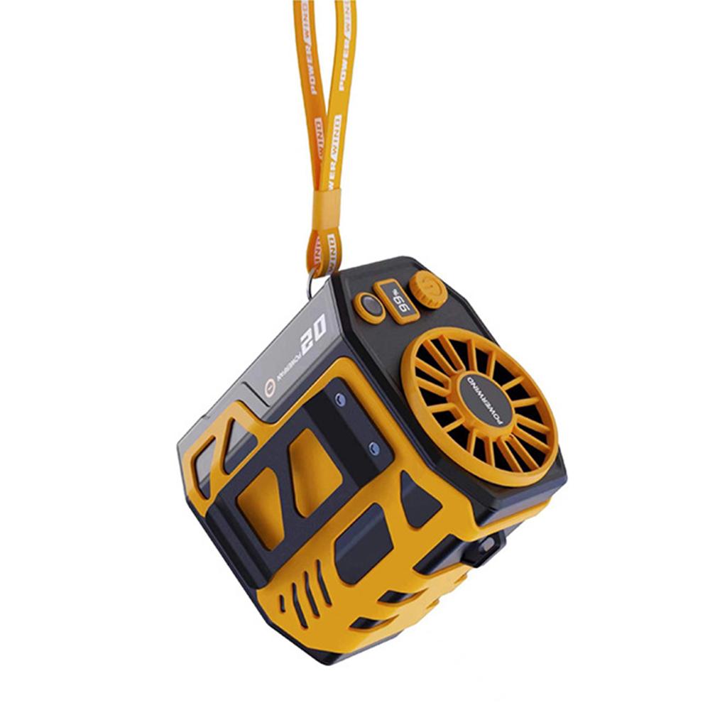 

Портативный бесступенчатый поясной вентилятор с клипсой для ремня, 100 скоростей, цифровой дисплей, высокоскоростной вентилятор 6000 мАч для активного отдыха жёлтый