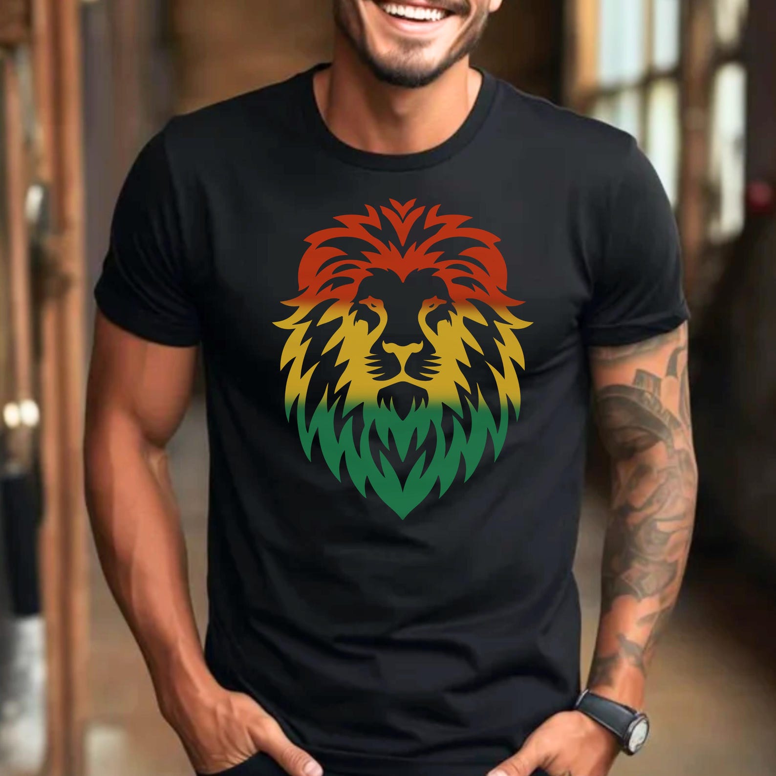 Lion of Judah Rasta T-Shirt, Vintage Reggae Music Tee M