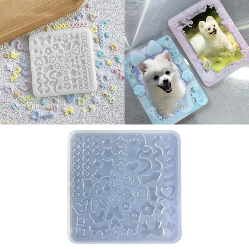 Colorful  Accessories Silicone Mold  Geometry Filler Decors Silicone Mold Keychain Pendant Ornament Mould