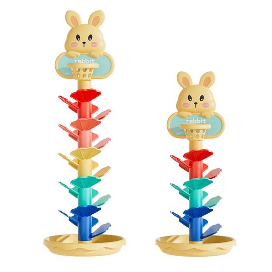 Kids Ball Shoot Track Toy 45753 Layers Cartoon Rabbit Rolling Ball Tower