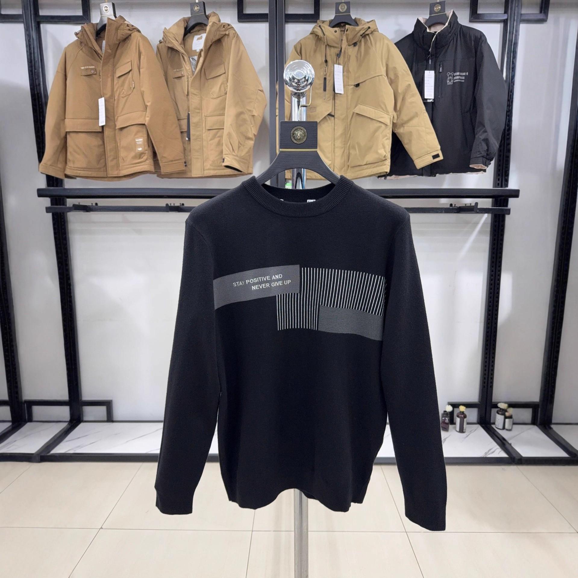 

Men s Casual Color Block Knit Long Sleeve Sweater - Soft & Warm Size 185 (160-175 lbs) чорний