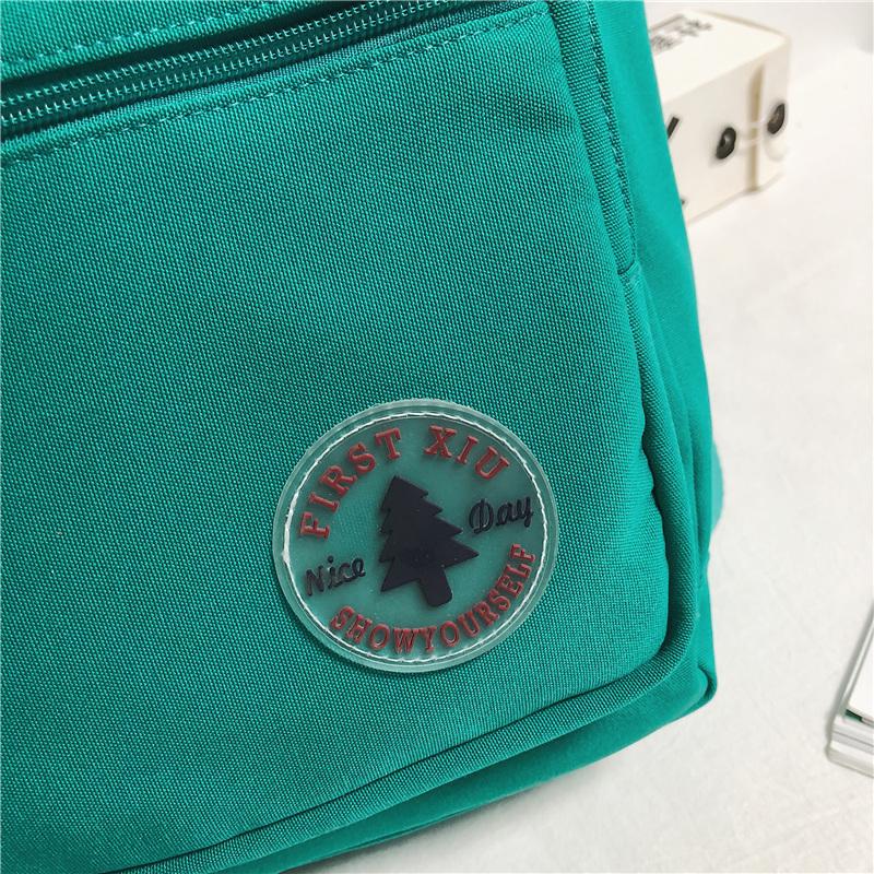 Girl Solid Color Fashion School Bag College Student Women Backpack Trendy Travel Lady Laptop Cute Backpack Green New Female Bag