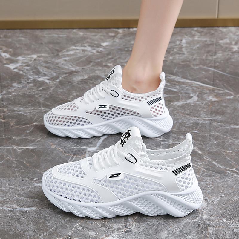 Mesh Sneakers Hollow Breathable Thick-soled Big Mesh Shoes