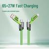 Mint Green 2m 65W Four-in-One Charging Cable for Apple 15 & Huawei, Type-C Fast Charge.