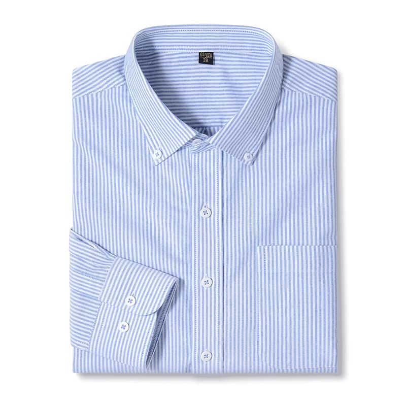 100% Cotton Oxford Shirt Long Sleeve For Men's Social Dress Shirts Soft Comfortable Regular Fit Casual Man Office Shirt 4XL 5XL