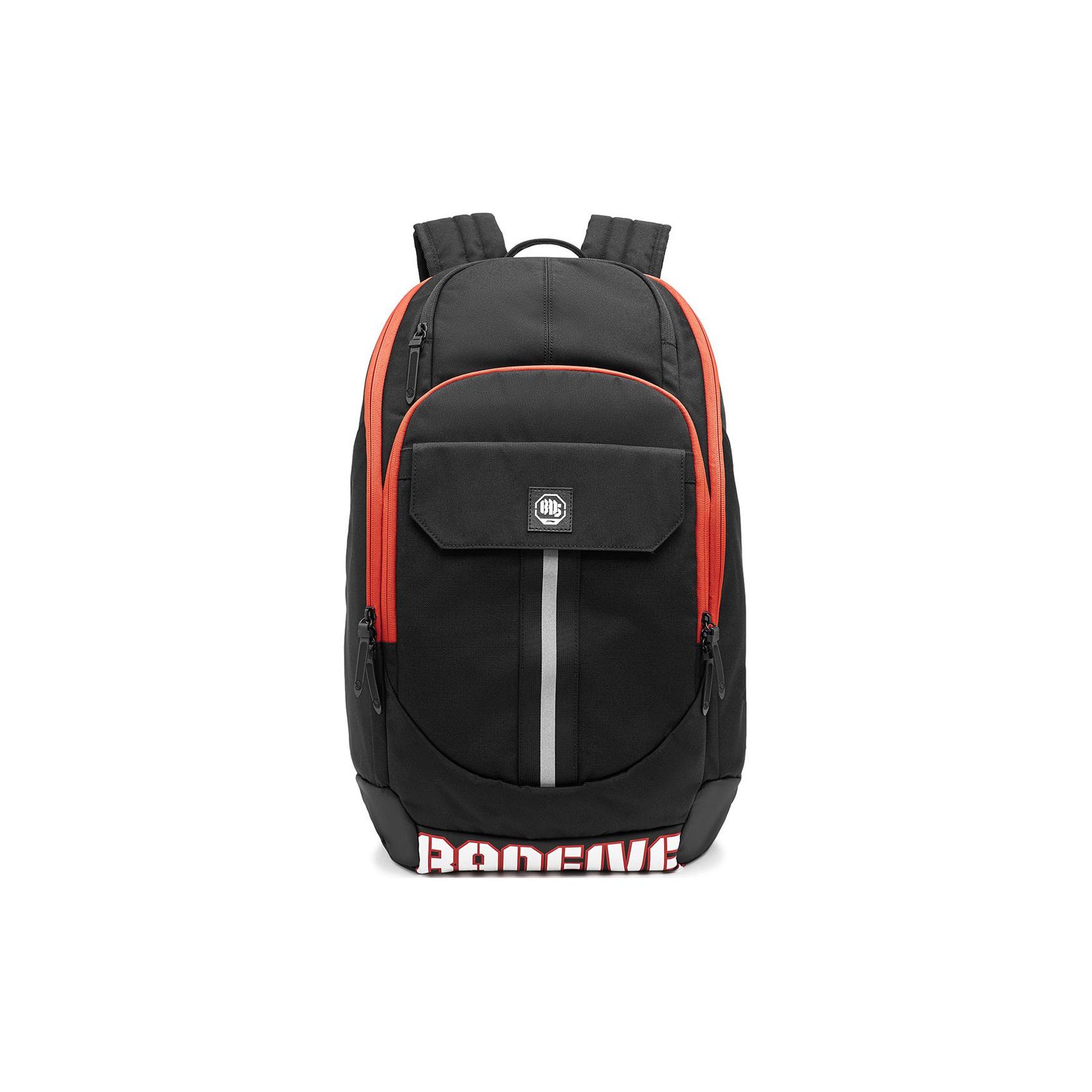 

Li Ning Basketball Series Sports Fashion Eco-Friendly Letter Color Block Reflective Lightweight Polyester Sports Backpack Unisex backpack ABSU009-1 Black