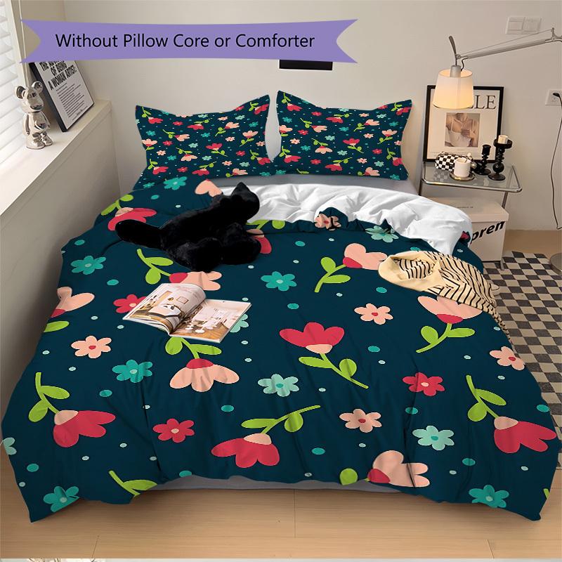 3pcs Floral Pattern Bedding Cover Set, Fashion Classic Popular Print Bedding Set, Soft Comfortable, All Season Use, For Bedroom, Guest Rooma0819135