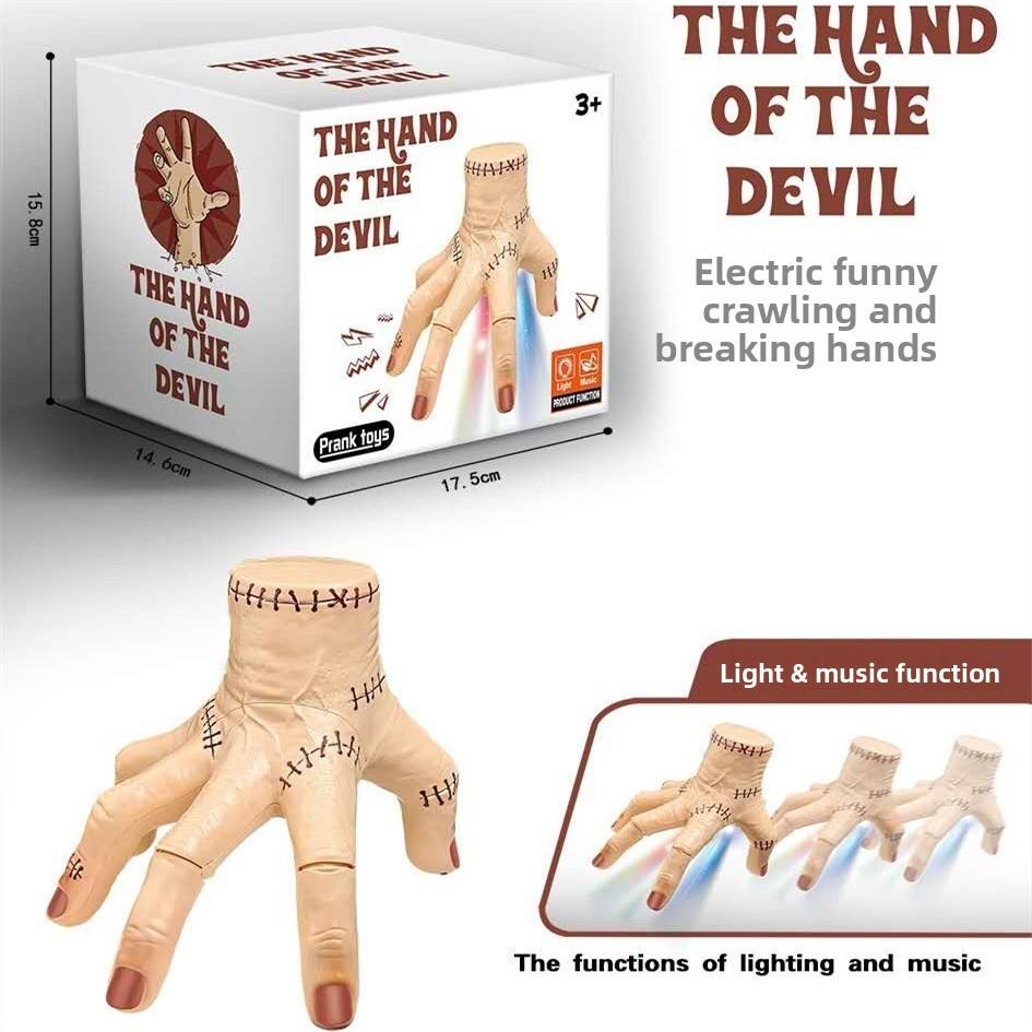 Wednesday Addams Thing Halloween Krabbelnde Hand Spielzeug Mit Lichtern Musik Spaß Streich