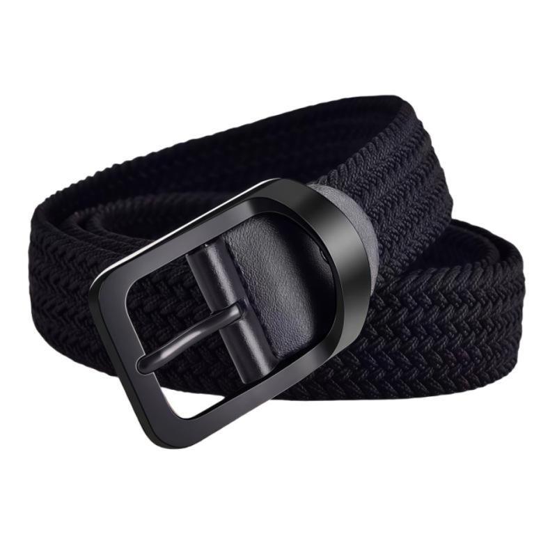 Men's & Women's Versatile Canvas Leather Belt - Elastic, No-Punch Pin Buckle, Casual & Trendy