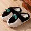 Home Plush Cotton Slippers Women's Autumn and Winter Indoor Soft Bottom Non-slip Plush Warm Couple Strawberry Leaf Cotton Mop