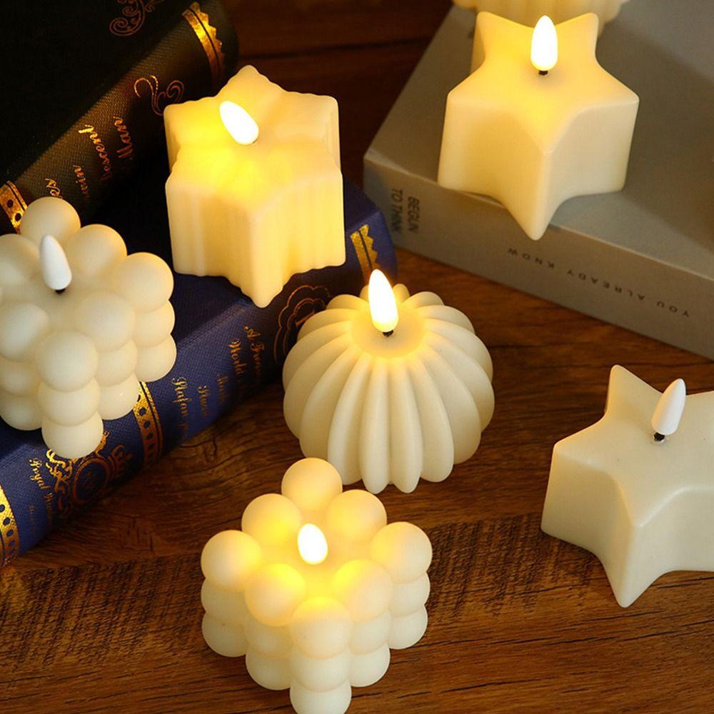 Warm Light LED Candle White Atmosphere Candle Light Creative Electronic Candle  Cafe
