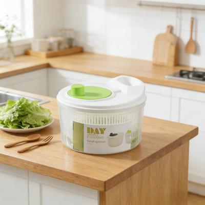 Grande Centrifuga Deidratatore per Insalata con Bacinella in Acciaio Inossidabile e Cestello Filtrante 3/5L Multifunzione Lavatrice Asciugatrice Colino per Frutta