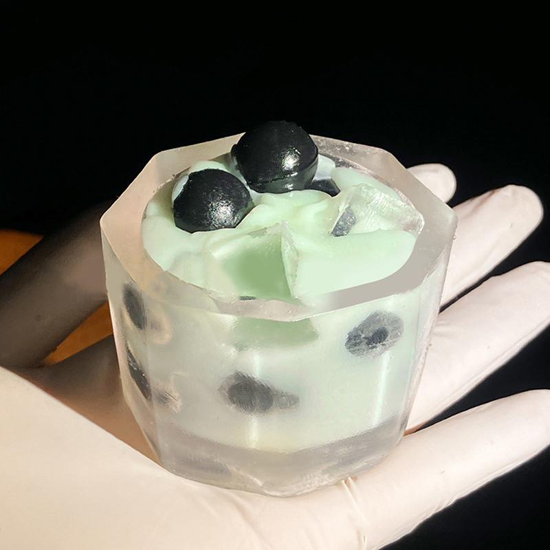 

1Pcs Handmade Pearl Milk Tea Cup Slow Rising Stress Relieving Toy Soft Kawaii Squishies Decompression Toys Gift зелёный