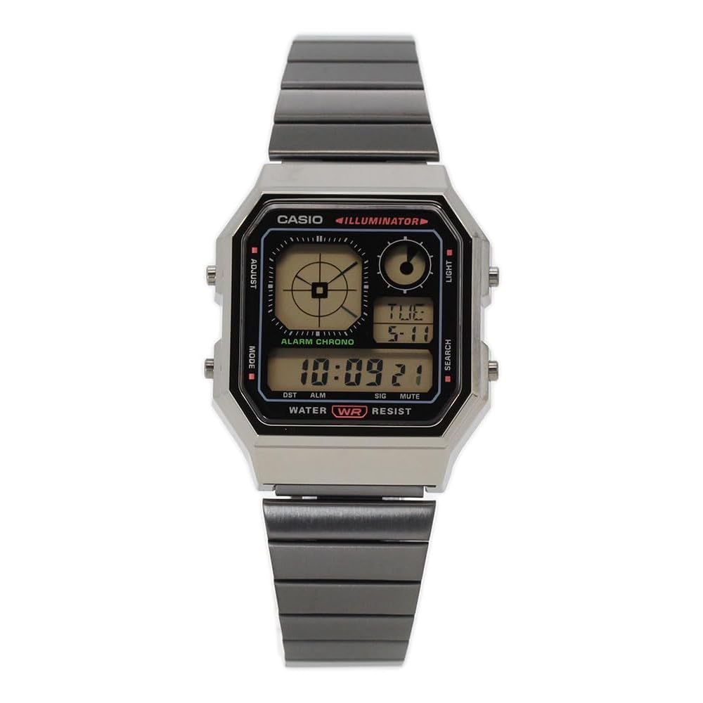 Casio A130WEGG-1A Digital Quartz Classic Retro Watch Black Stainless Steel