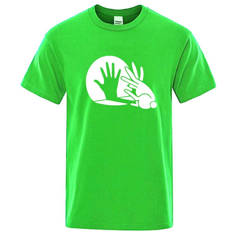 Mens High Quality Tshirt 100 Cotton Funny Shadow Puppet Design Print Summer Casual Loose Men T Shirt Oneck Male Tshirt Male