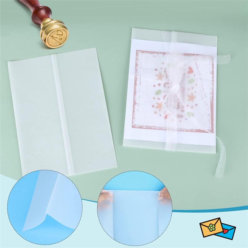 120Pcs Pre-Folded Vellum Paper, Printable Vellum Jackets Translucent Vellum Paper 5X7 Inch Vellum Paper Wraps