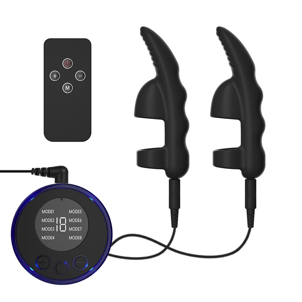 Electro Shock Penis Massager Finger Sleeve Vibrators for Male Glans G-point Stimulator Delayed Ejaculation Trainer Ring Sex Toys
