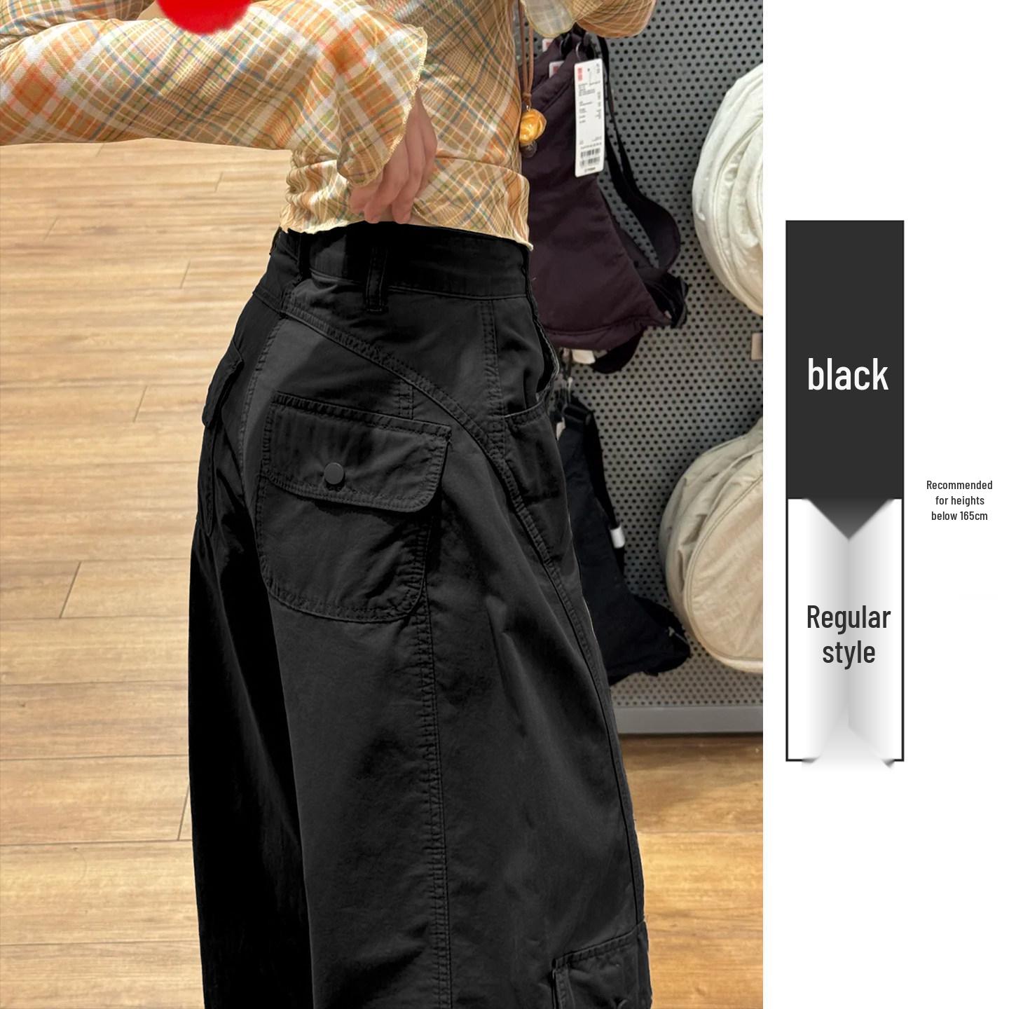 

Women s American-Style High-Waist Cargo Pants - Autumn 2026, Slimming Petite Wide-Leg Design M 50-57.5kg
