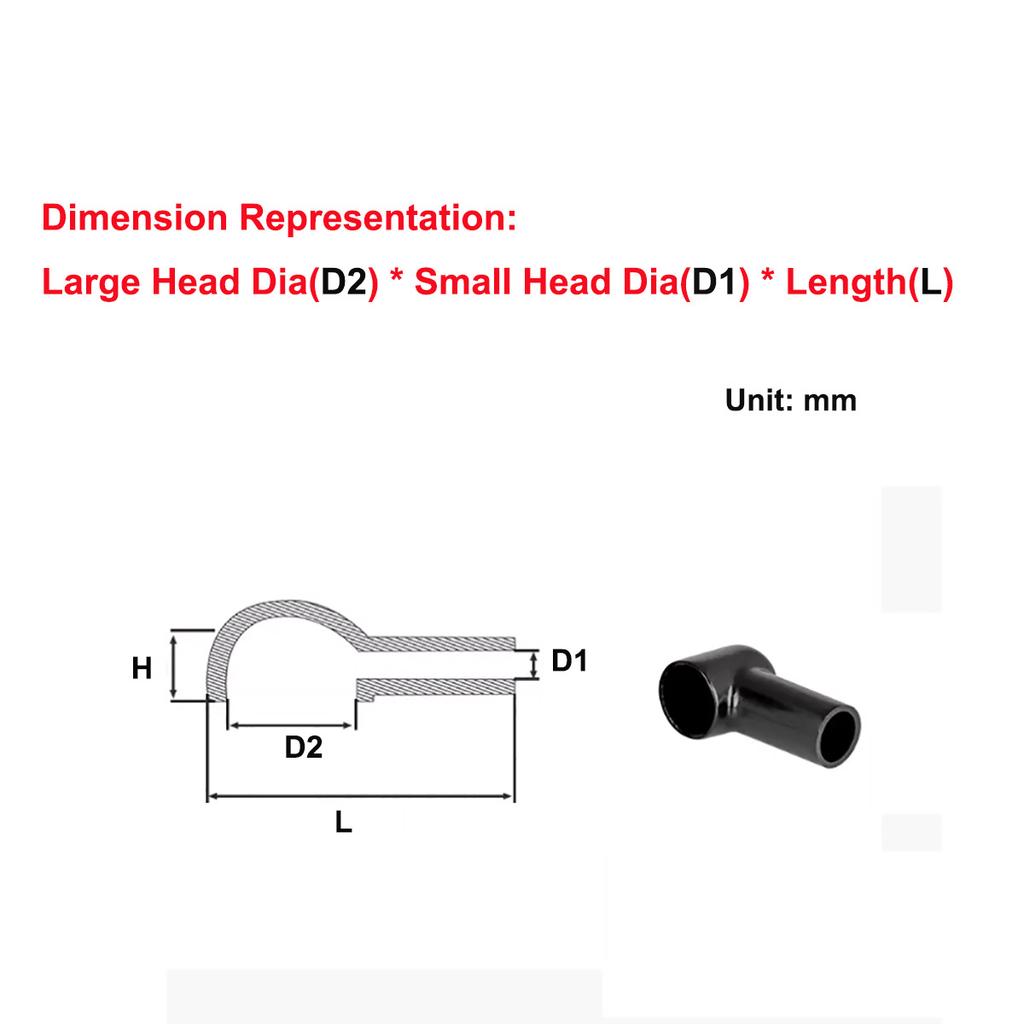 Rubber Protective Cap For Battery Pile Head Pipe Type Battery Positive And Negative Pole Insulation Plastic Sleeve