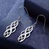 Hypoallergenic Hollow-Out Celtic Knot Design Pendant Earrings, Elegant and Minimalist Style for Daily Casual Wear