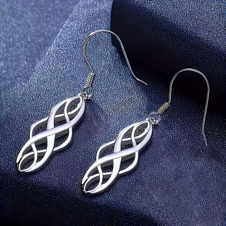 Hypoallergenic Hollow-Out Celtic Knot Design Pendant Earrings, Elegant and Minimalist Style for Daily Casual Wear