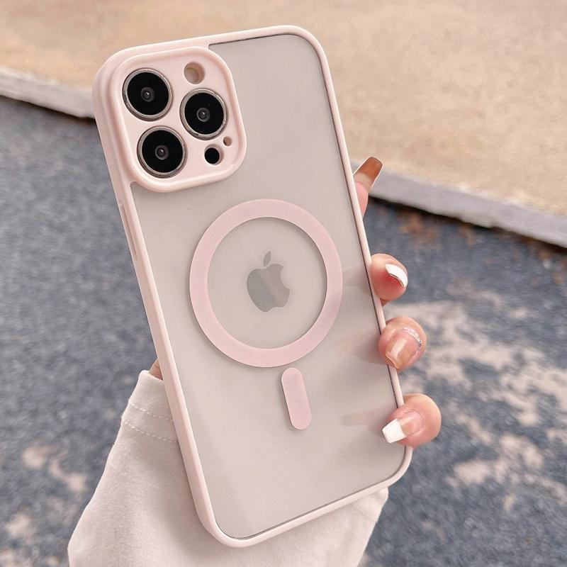 Luxury Magsafe Wireless Charge Phone Case For iPhone 11 12 13 14 15 Pro Max Plus Magnetic Bumper Transparent Cases Cover