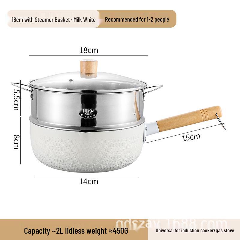 Maifan Stone Non-Stick Induction Cooker Pot for Instant Noodles, Baby Food, and Milk; Yukihira Pan, Food-Grade.