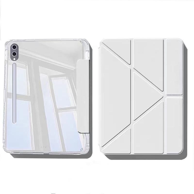 For Samsung Tab S10 S9 FE 10.9 Plus 12.4 13.1 Inch Case Acrylic Back Cover For Galaxy Tab A9 Plus S9 Fe 11" Pen Holder Cases
