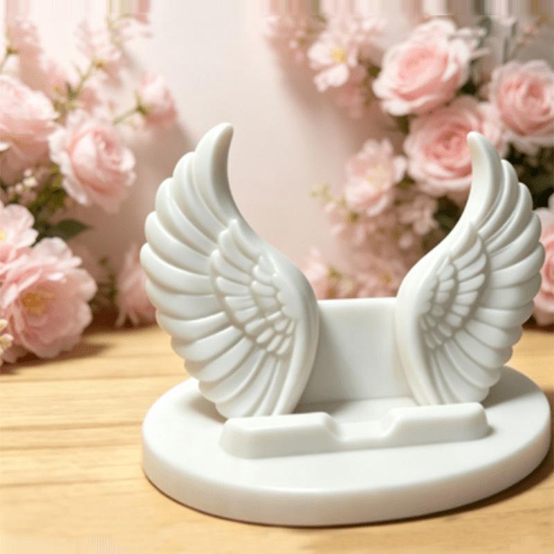 1 Pcs 3D Printed Phone Holder, Angel Wing, Creative Design And Decorative Piece Desktop Gift Craft