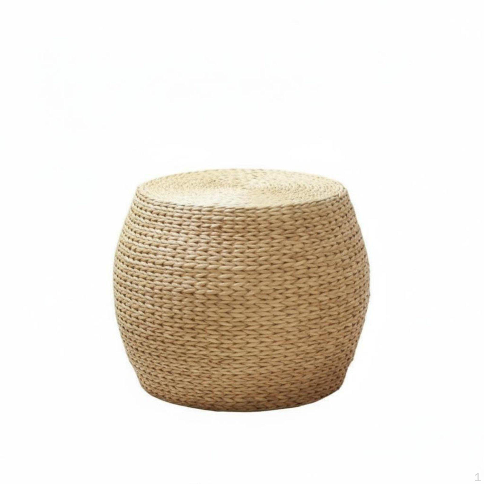 Round Woven Stool MultiFunctional Pouf Natural