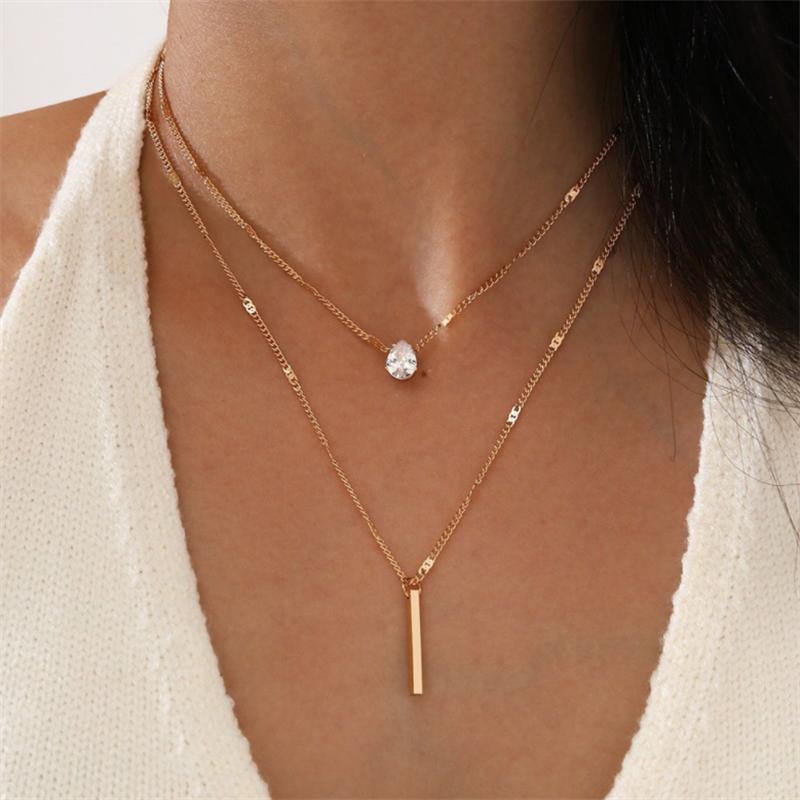 Vintage Double Round Charm Layered Necklace Women's Jewelry Layered Accessories for Girls Gifts Bohemian Fashion Pendant