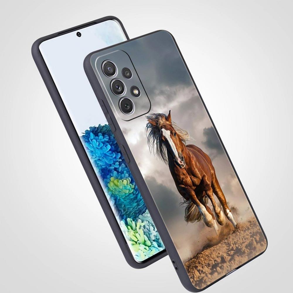 Tier Pferd Handyhülle für Samsung Galaxy A55 A35 A17 A07 A15 A13 A25 A51 A71 A72 A73 A32 A52 A52S A41 5G Weiche TPU Hülle Capas
