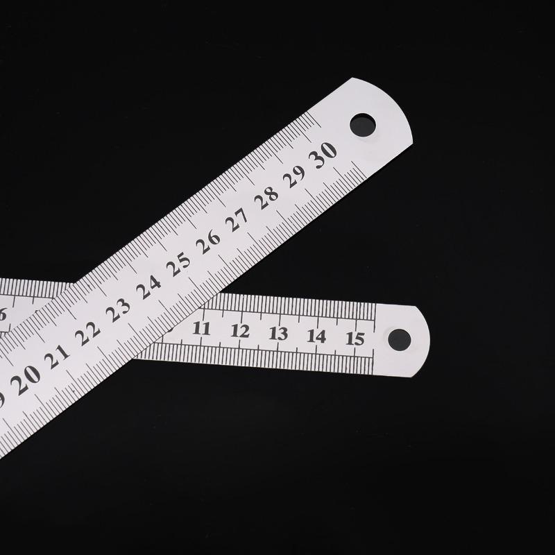 Stainle Steel Metal Straight Ruler Precision Double Sided Precision Measur Tool Scale Metric Ruler 15-50cm The Scale Table Clear