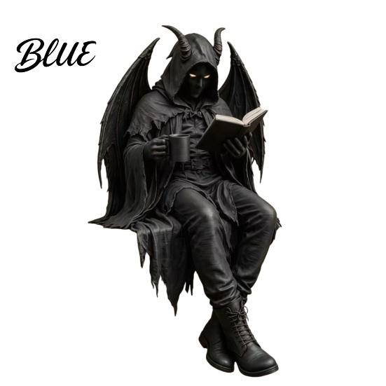 Reading Skeleton Decoration Gothic Dark Fantasy Figure Book Statue