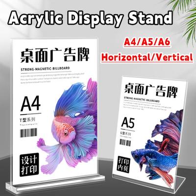 Langlebiger A4/A5/A6 Schreibtisch-Displayständer beidseitig klar transparent Menüständer Halter Acryl Preisschild Display Rack Restaurant