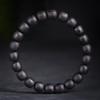 Myanmar Agarwood Beads Bracelet: Small Leaf Old-Style, Qinan Black Oil, Soft Hemp Silk, Coconut Scent, Wenwan Buddhist Prayer Beads.