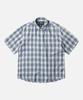 FRIZMWORKS Ombre Check Relaxed Half Shirt _ Blue