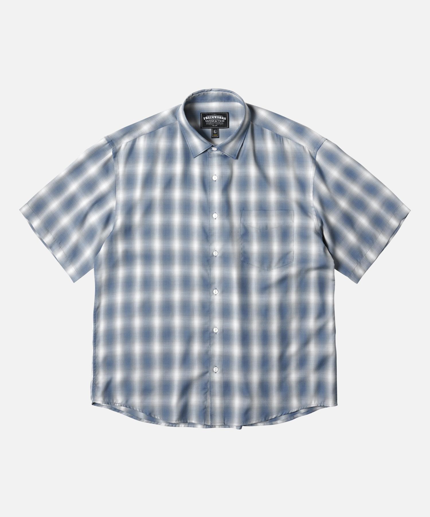 Prism Works Ombre Check Relaxed Half Shirt _ Blue Blue/L