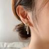 BELLA BOX 2025 New Fashion Day Korean Pure Silver Needle Earrings, Long Slightly Inlaid Zircon Bow Tassel Stud Earrings For Women