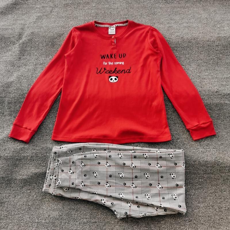 

Европейский/Американский Хлопок Круглый Вырез Повседневный Женский Комплект Домашней Одежды/Пижамные Брюки Red M