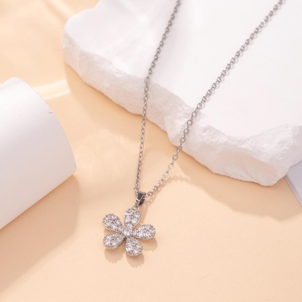 Kadın Lüks Titanyum Çelik Kolye Ucu Klavikula ve Uzun Kazak Kolyesi - Niş Tasarım